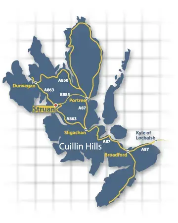 Directions on map of Skye